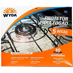Protetor de Fogão Wyda Alumínio Descartável 27x27cm Pacote com 5 Unidades