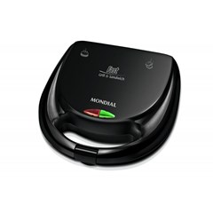 Sanduicheira Mondial S-12 Antiaderente Preta 127V