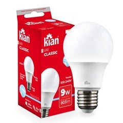 Lâmpada LED Kian Classic A60 9W E27 Bivolt Branco Frio