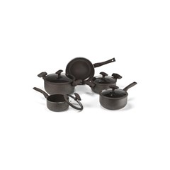 Conjunto de Panelas Hercules Cerâmica Indução Marrom 5 Peças Antiaderente