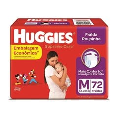Fralda Calça Huggies Supreme Care Hiper M 72 Unidades