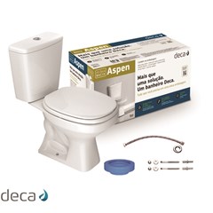 Kit Bacia Sanitária com Caixa Acoplada Deca Aspen Completo Branco