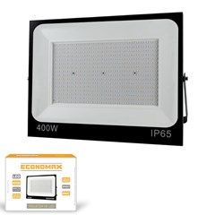 Projetor Refletor LED Economax Bivolt 400W Luz Branca Fria 6500K Preto