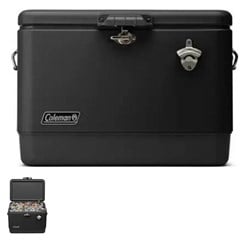 Caixa Térmica Coleman Cooler Aço Inox 51 Litros Preta