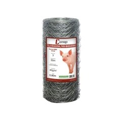 Tela Alambrado Mangueirão COMEP, Malha 3 polegadas, Fio 16 (BWG), Rolo 0,80m x 50m Galvanizada